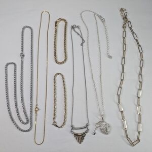 Grab Bag #51 Mixed Modern And Vintage Chain Necklaces And Bracelets